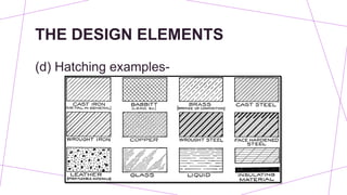 THE DESIGN ELEMENTS
(d) Hatching examples-
 
