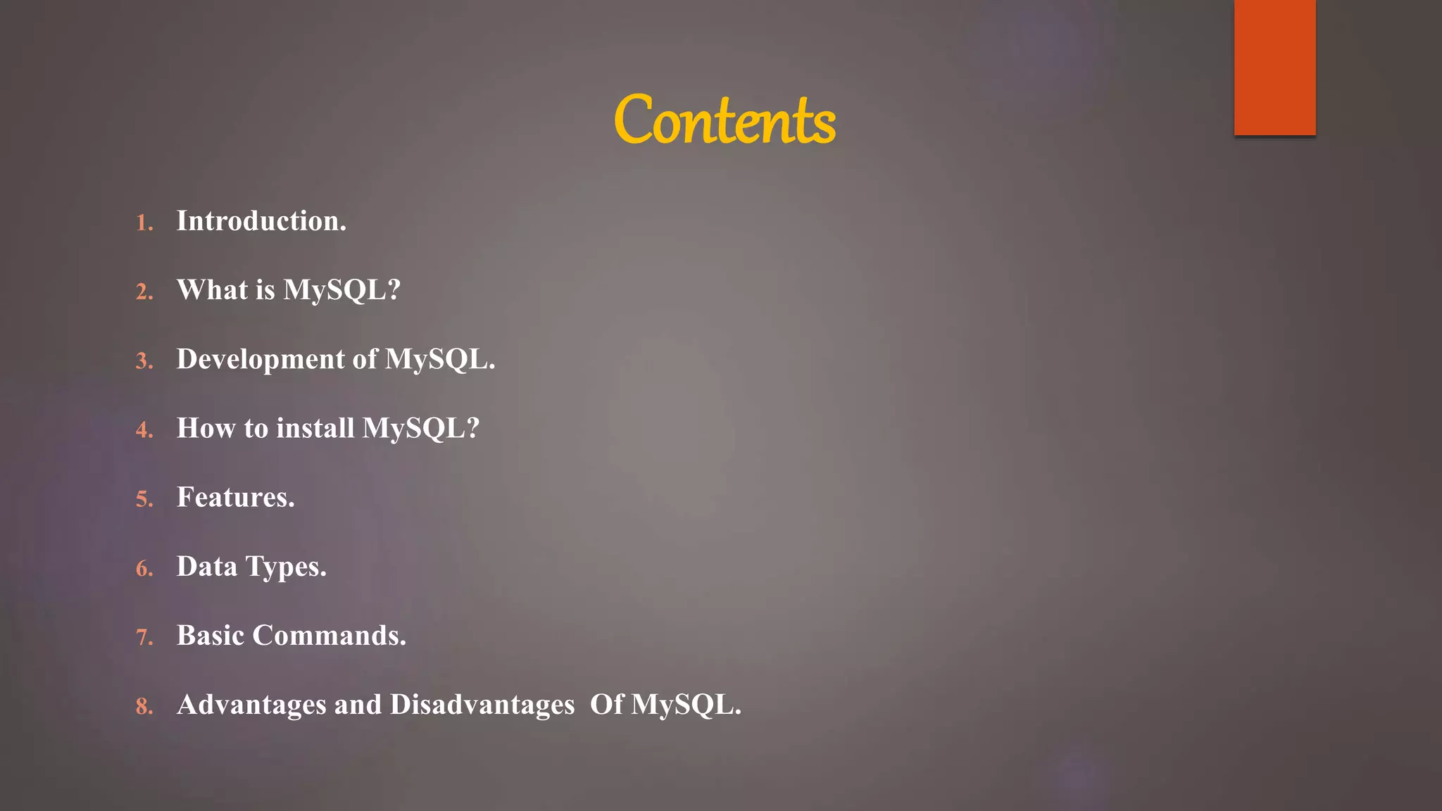 MySQL ppt | PPT | Databases | Computer Software and Applications