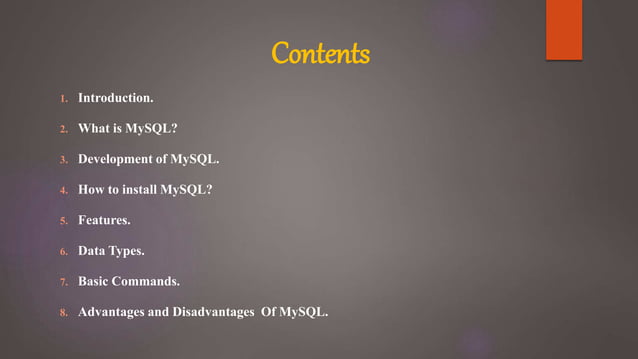 MySQL ppt | PPT | Databases | Computer Software and Applications