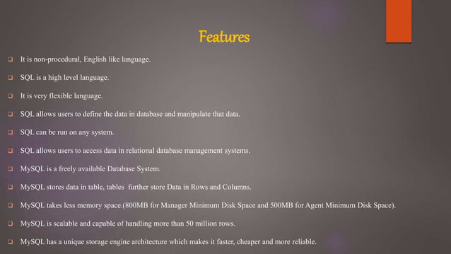 MySQL ppt | PPT | Databases | Computer Software and Applications