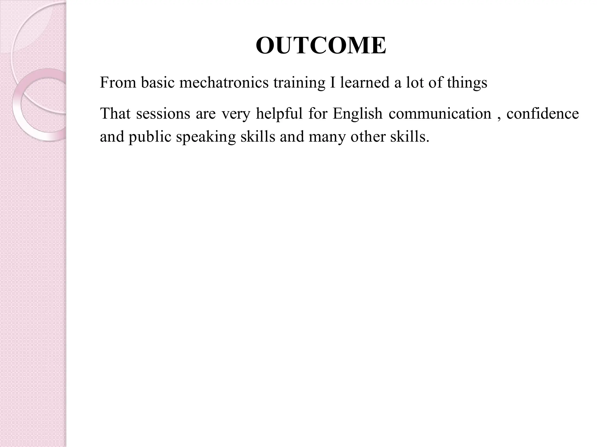 Industrial Training On Basic Mechatronics Pptx