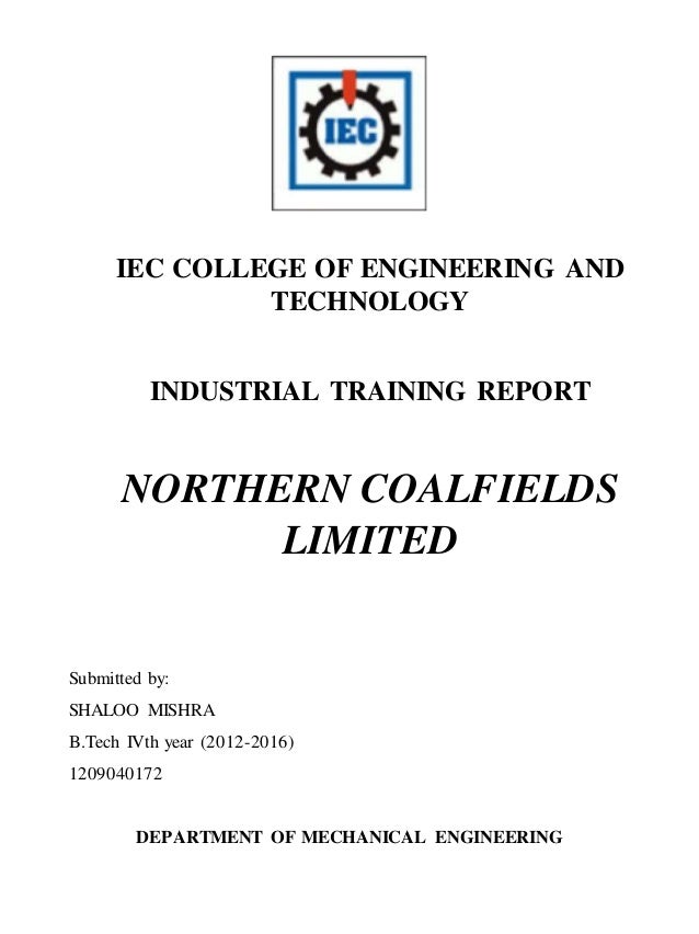 Industrial training report submitted by shaloo mishra 