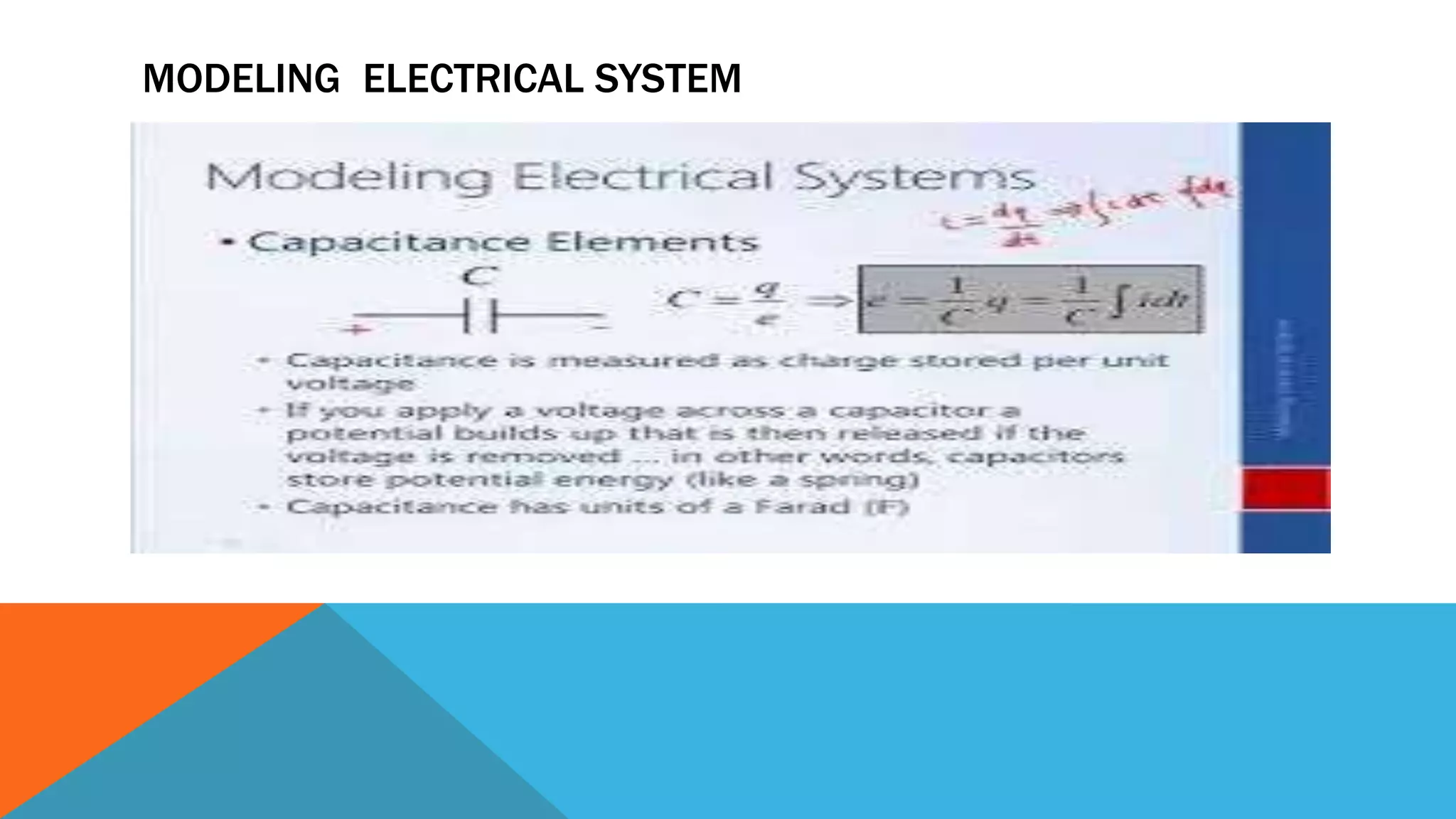 MODELING ELECTRICAL SYSTEM
 