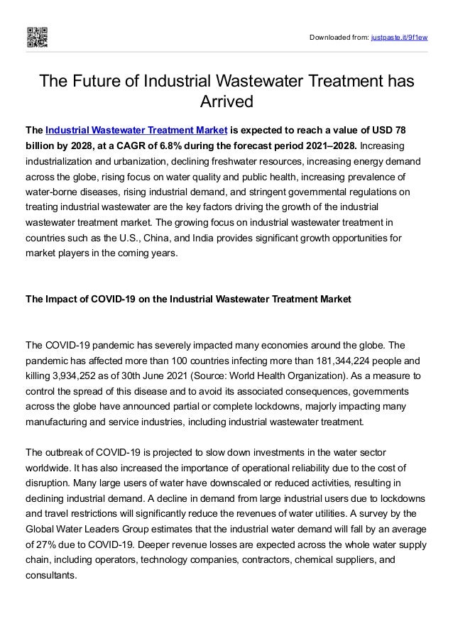 The Future of Industrial Wastewater Treatment has Arrived