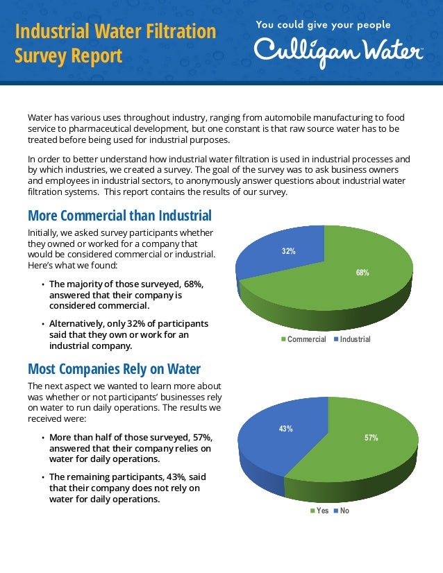 Industrial Water Filtration Survey Report