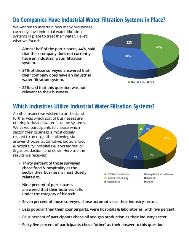 Industrial Water Filtration Survey Report
