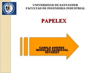 UNIVERSIDAD DE SANTANDER
FACULTAD DE INGENIERIA INDUSTRIAL



        PAPELEX



      CAMILO ANDRES
     MORALES SANDOVAL
         09152027
 