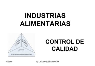 INDUSTRIAS ALIMENTARIAS CONTROL DE CALIDAD 