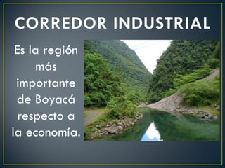 Es la región
más
importante
de Boyacá
respecto a
la economía. http://es.wikipedia.org/
 