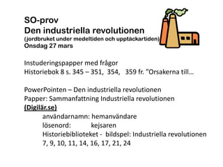 gå Endelig I udlandet Industriella revolutionen skolsidan | PPT