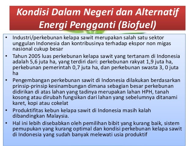 Industri kelapa sawit sebagai solusi alternatif penghasil 