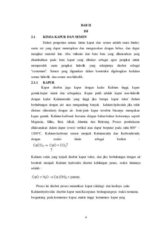 Teknik Industri proses kimia semen dan kapur