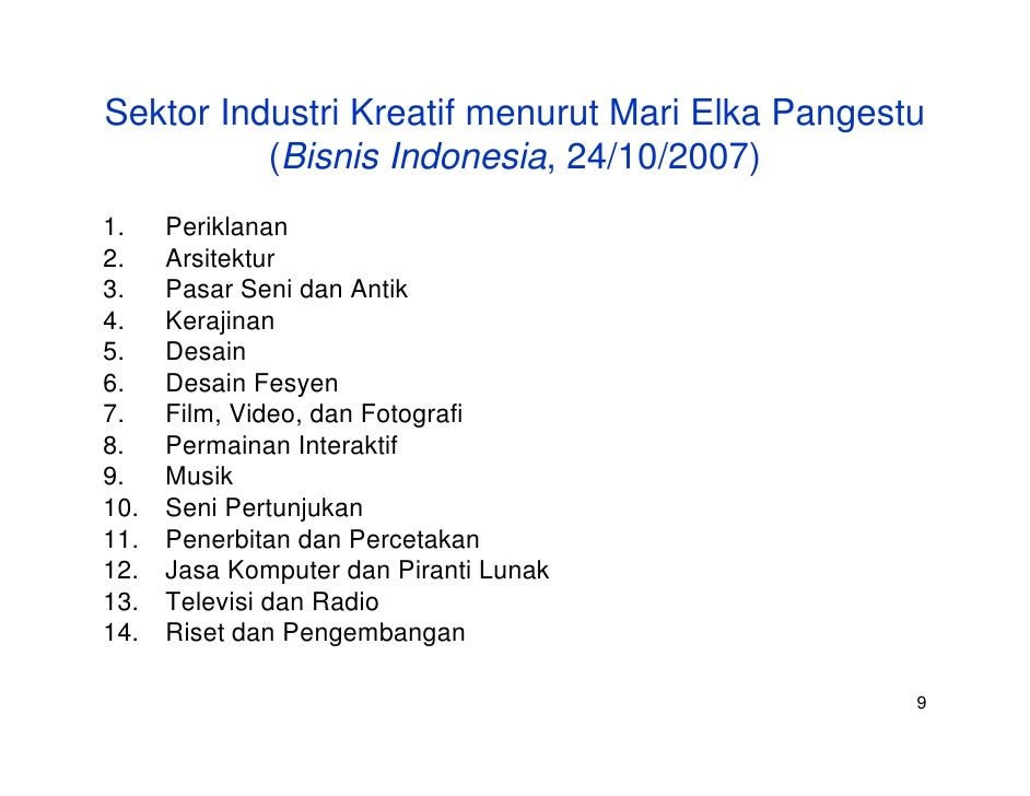 Industri Kreatif Riset dan Pengembangan