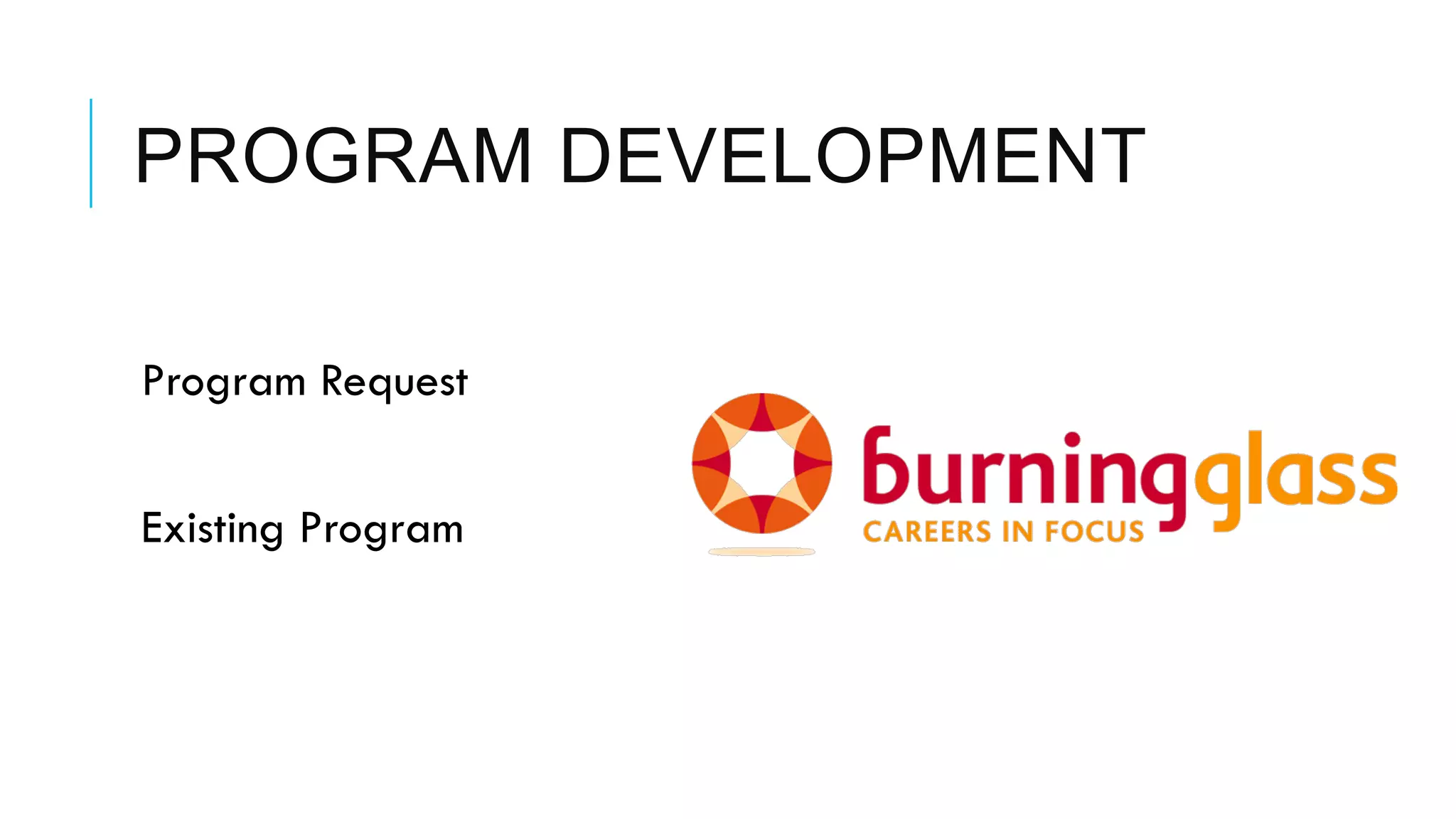 PROGRAM DEVELOPMENT
 Program Request
 Existing Program
 