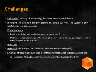 Challenges
● Unknowns: Infancy of technology, business models, experience
● Incentive to start: from the perspective of a ...
