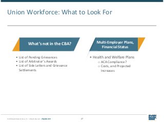 © 2018 Epstein Becker & Green, P.C. | All Rights Reserved. | ebglaw.com 27
Union Workforce: What to Look For
What’s not in...