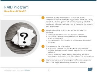 © 2018 Epstein Becker & Green, P.C. | All Rights Reserved. | ebglaw.com 33
PAID Program
How Does It Work?
Participating em...