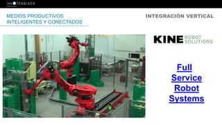 INTEGRACIÓN VERTICALMEDIOS PRODUCTIVOS
INTELIGENTES Y CONECTADOS
Full
Service
Robot
Systems
 