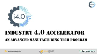 automationalley.com
Industry 4.0 ACCELERATOR
AN Advanced Manufacturing TECH PROGRAM
 