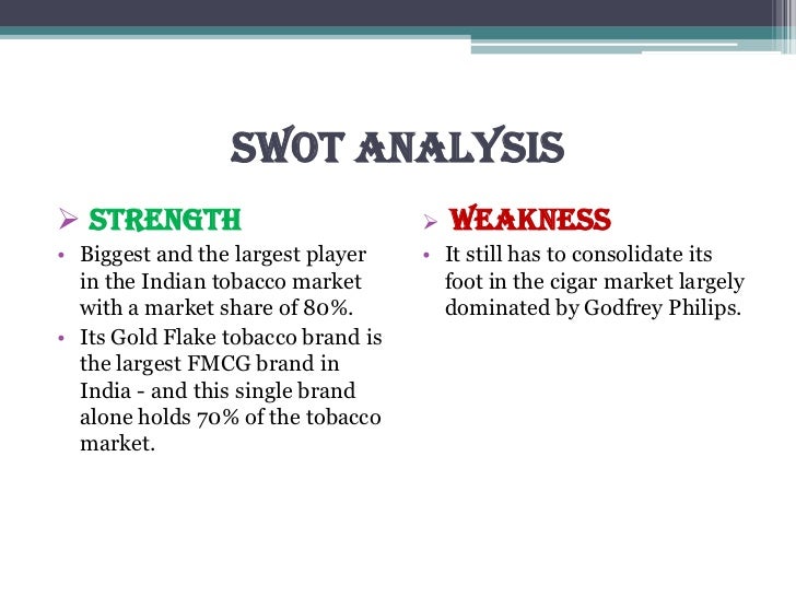 swot analysis of tobacco industry Equities class- tobacco industry analysis 1 fin 4274: equity securities and determined porter’s five forces and a swot analysis would be good tools. swot analysis of tobacco industry Equities class- tobacco industry analysis 1 fin 4274: equity securities and determined porter’s five forces and a swot analysis would be good tools.