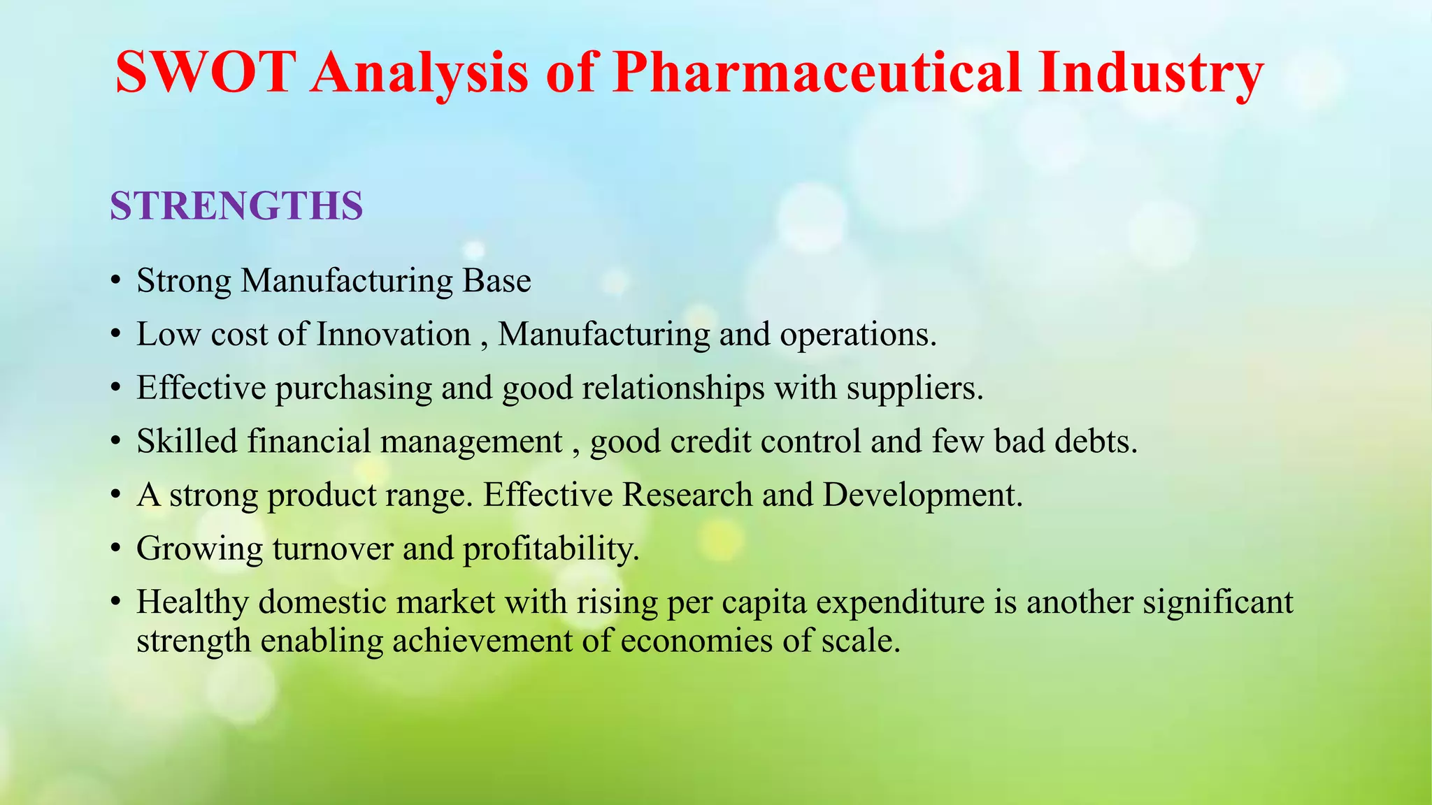Analysis of the Pharmaceutical Industry | PPTX