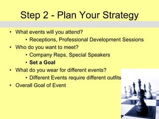 Conference Do’s
•
•
•
•

Business Casual for most events/sessions
Wear suit(s) when talking to companies
Wear comfortable, but nice shoes
Ask for business cards and send thank
you/follow up letters/email – LinkedIn?
• Listen to what the recruiters/speakers say
and ask good questions
• Be respectful to speakers during sessions

 