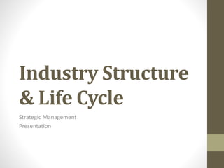 Industry Structure
& Life Cycle
Strategic Management
Presentation
 