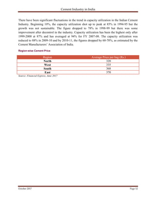 Cement Industry in India | PDF