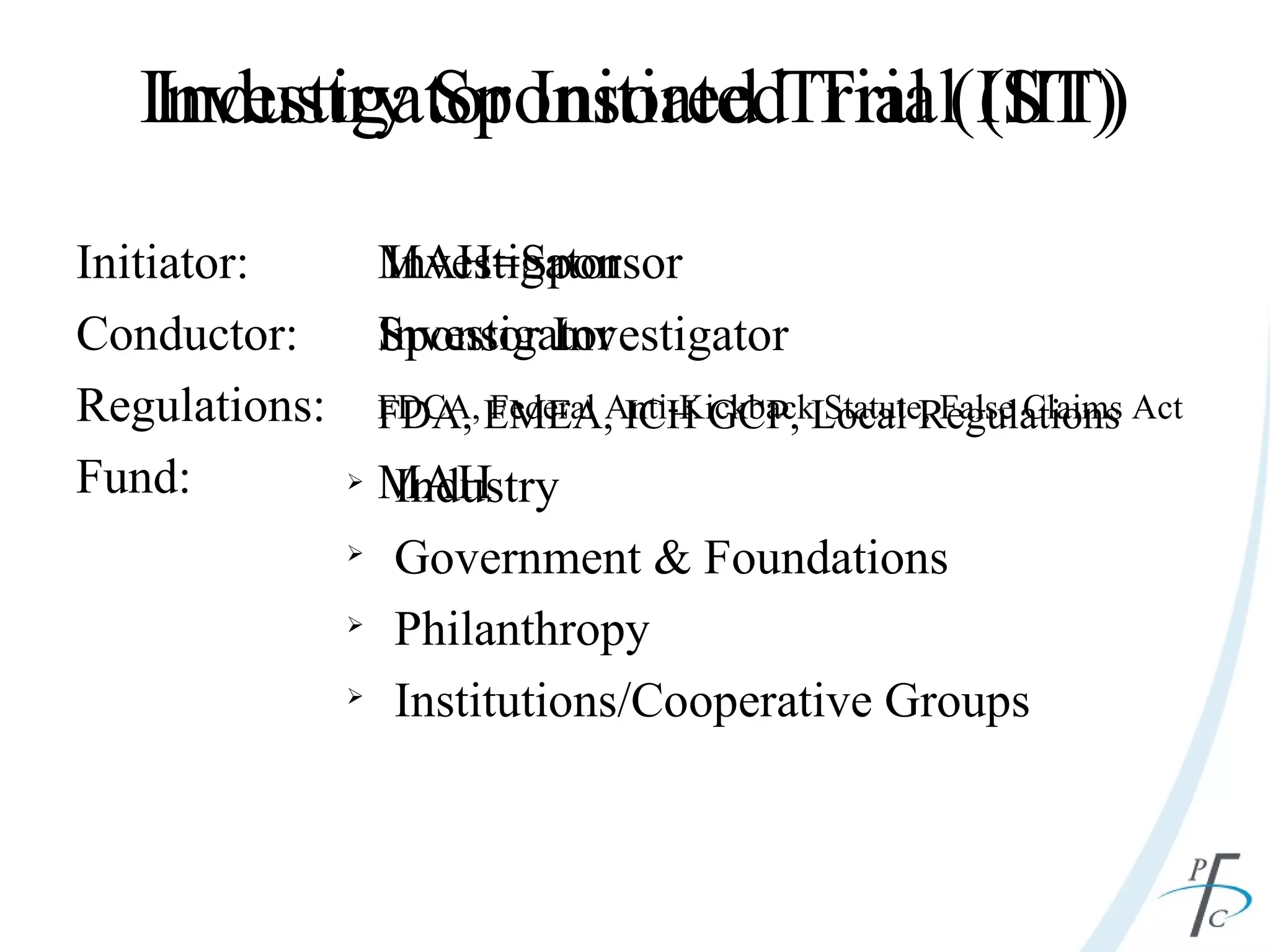 Investigator Initated Trials (IIT) | PPS