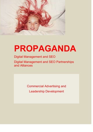 PROPAGANDA
Digital Management and SEO
Digital Management and SEO Partnerships
and Alliances

Commercial Advertising and
Leadership Development

 