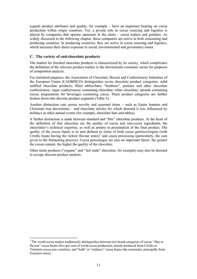 Industry structures and competition of cocoa industry