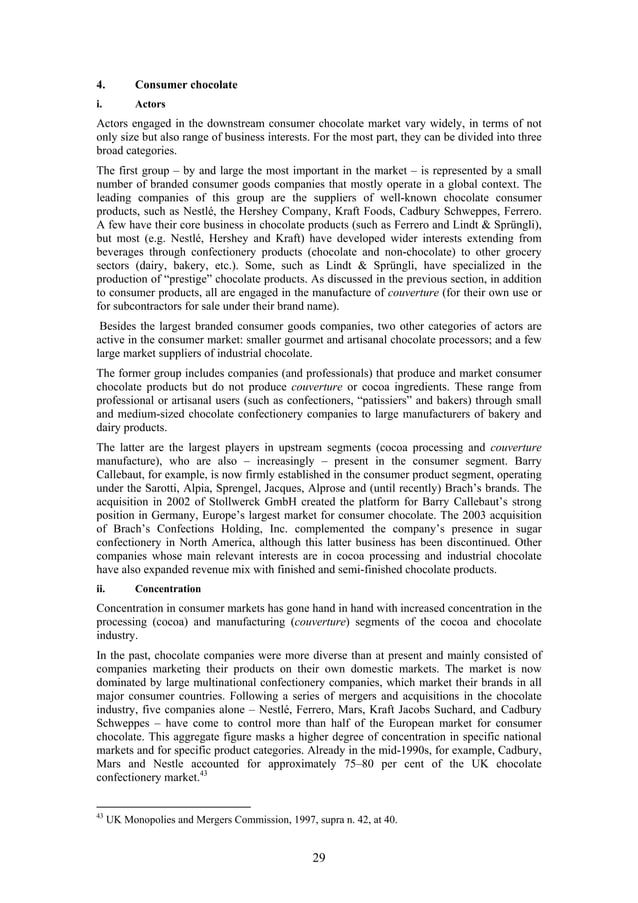 Industry structures and competition of cocoa industry