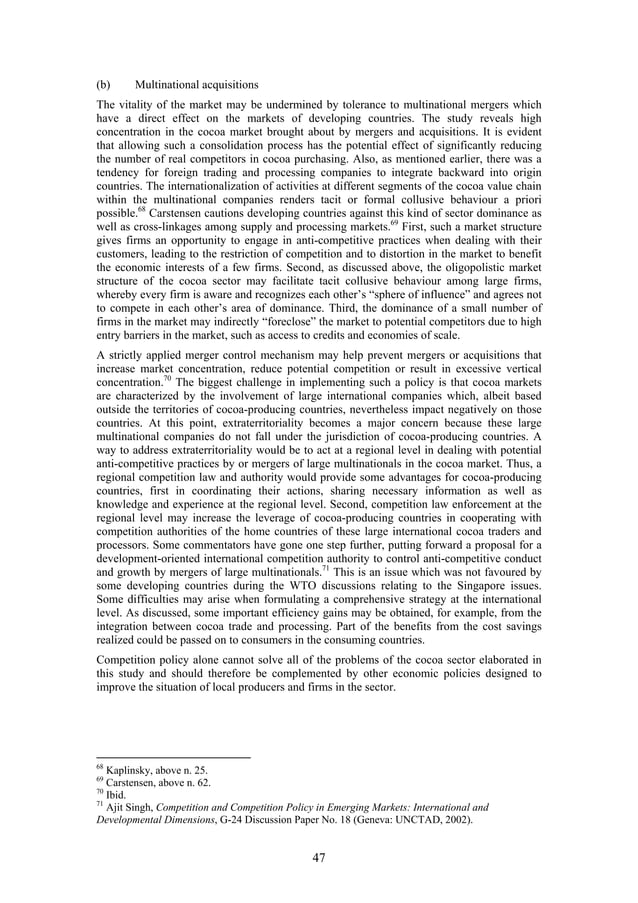 Industry structures and competition of cocoa industry