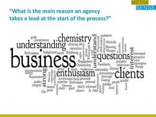 “What is the main reason an agency takes a lead at the start of the process?”