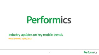 Industry updates on key mobile trends
WEEK ENDING 10/05/2012




                           1
 