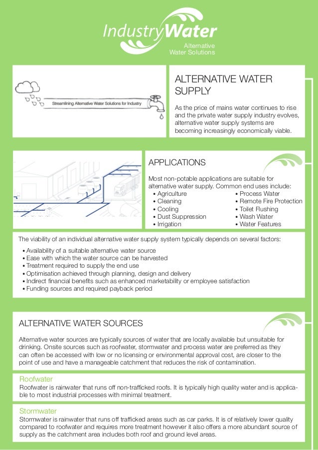 Problems in alternative water supply