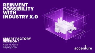 REINVENT
POSSIBILITY
WITH
INDUSTRY X.0
SMART FACTORY
SESSION 1
Akos G. Garai
09/05/2019
 