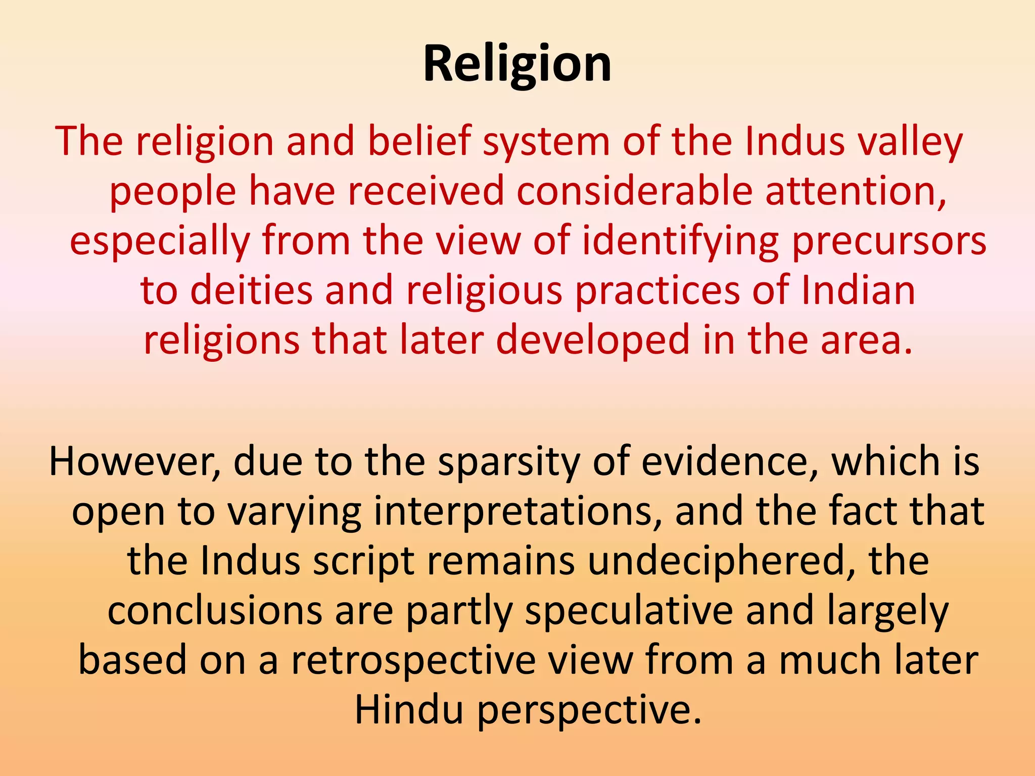 Indus Valley Rituals Indus valley civilisation | PPTX