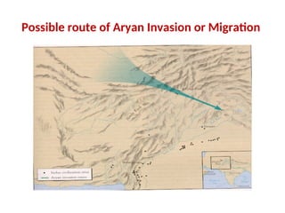 Possible route of Aryan Invasion or Migration
 
