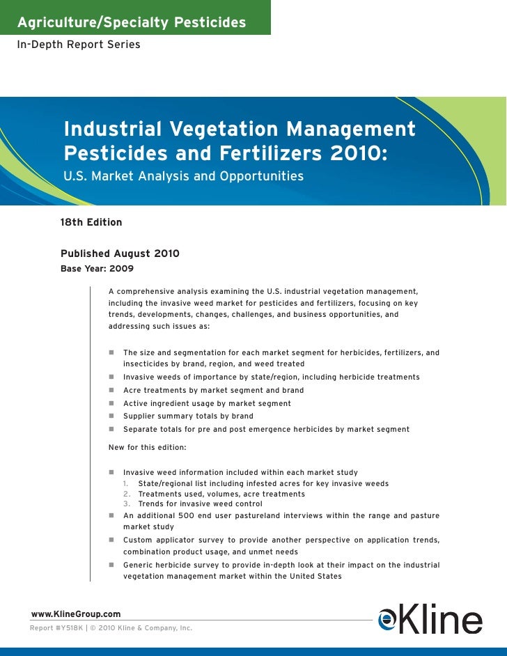 Industrial Vegetation Management, Pesticides and Fertilizers 2010 US