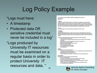 PCI DSS and Logging: What You Need To Know by Dr. Anton Chuvakin | PPTX