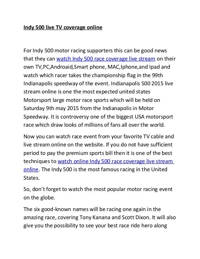 Indy 500 live tv coverage online