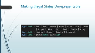 Making Illegal States Unrepresentable
 