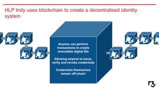 Decentralised Identity with HLP Indy and Corda | PPT