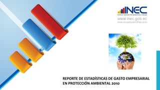 REPORTE DE ESTADÍSTICAS DE GASTO EMPRESARIAL
EN PROTECCIÓN AMBIENTAL 2010
 