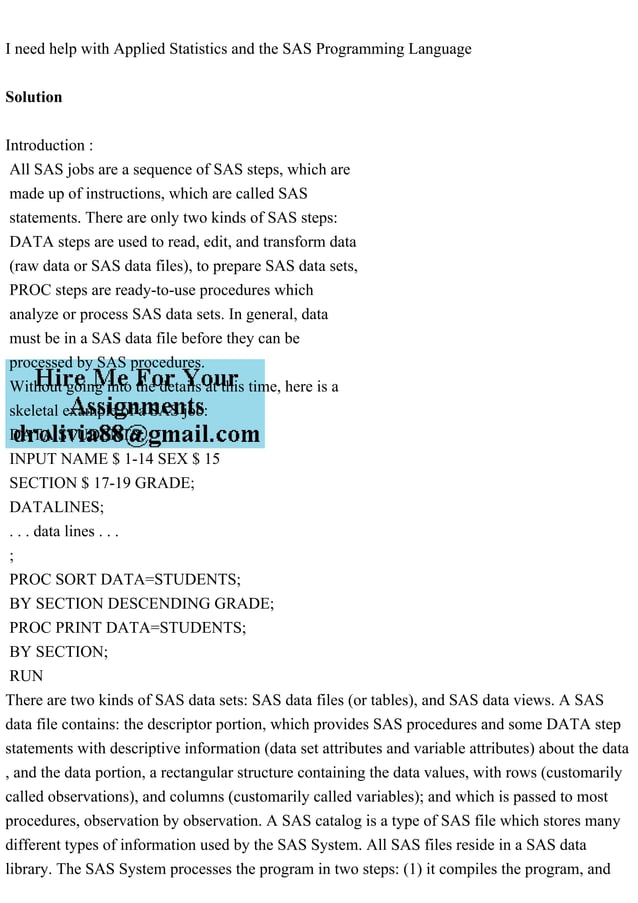 I need help with Applied Statistics and the SAS Programming Language.pdf