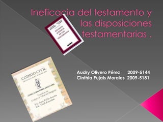 Audry Olivero Pérez    2009-5144
Cinthia Pujals Morales 2009-5181
 