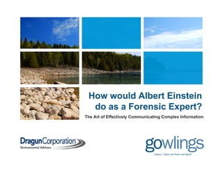 How would Albert EinsteinHow would Albert Einstein
do as a Forensic Expert?
The Art of Effectively Communicating Complex Informationy g p
 