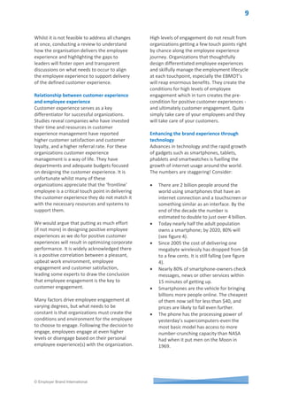 Figure 3: The Employee Experience Journey Strategy Map (Sample Company)
© Employer Brand International
A comprehensive and holistic Employee Experience Journey Strategy Map including objectives, desired responses,
touchpoints and metrics is detailed in Appendix 2.
 