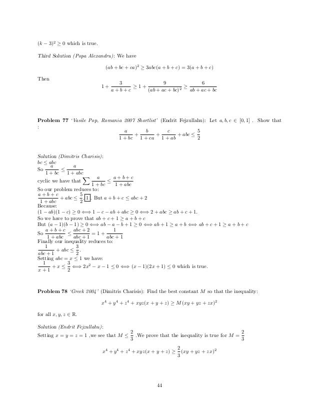 Inequalities Marathon